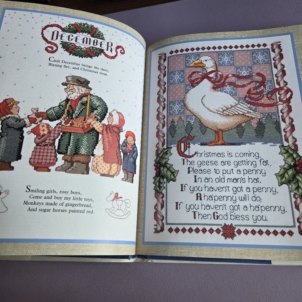 Cross-Stitch‎ Patterns for Mother Goose's Words of Wit and Wisdom Book Vtg 1990